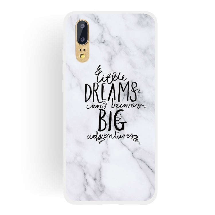 Dream Text Matte Semi-transparent TPU Marble Phone Case for Huawei P20 Lite