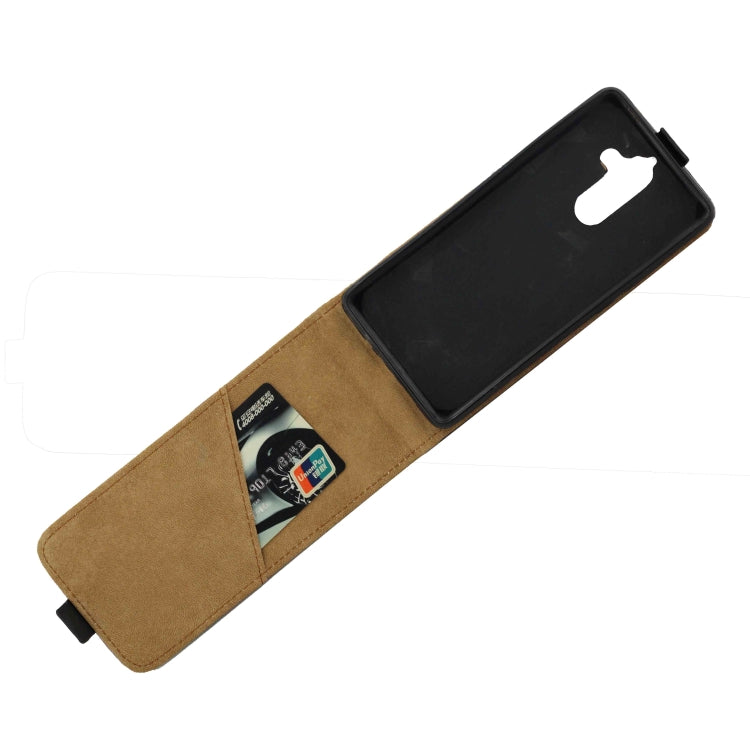 Business Style Vertical Flip TPU Leather Case with Card Slot for Nokia 7 Plus(Black)