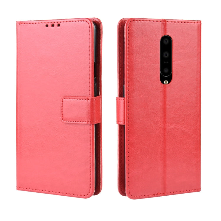 Retro Crazy Horse Texture Horizontal Flip Leather Case for OnePlus 7 Pro, with Holder & Card Slots & Photo Frame