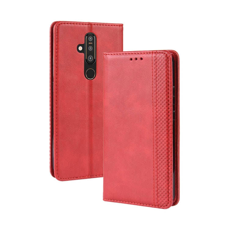 Magnetic Buckle Retro Crazy Horse Texture Horizontal Flip Leather Case for Nokia X71 / 8.1 Plus, with Holder & Card Slots & Photo Frame