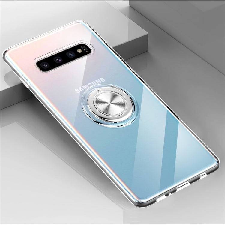 Ultra-thin TPU Protective Case for Galaxy S10+, with 360 Degree Rotation Holder(Transparent)