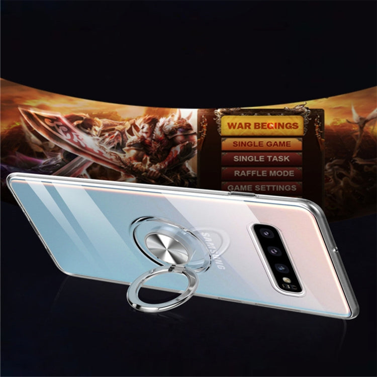 Ultra-thin TPU Protective Case for Galaxy S10+, with 360 Degree Rotation Holder(Transparent)