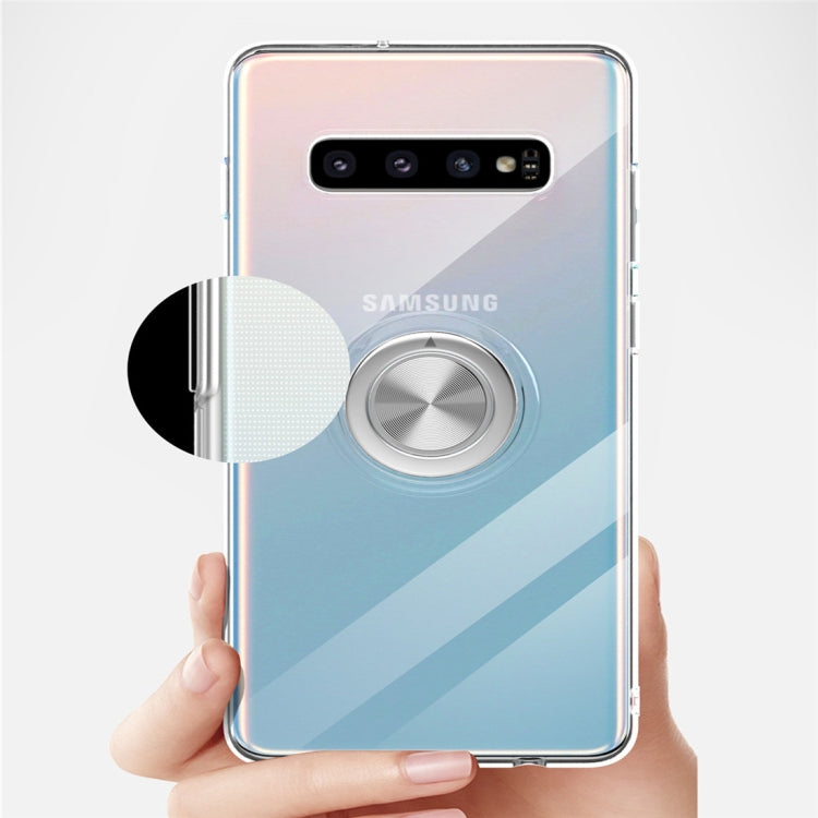 Ultra-thin TPU Protective Case for Galaxy S10+, with 360 Degree Rotation Holder(Transparent)