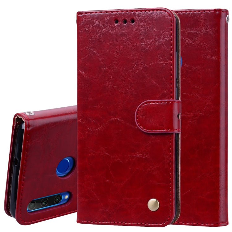Business Style Oil Wax Texture Horizontal Flip Leather Case for Huawei Honor 10i, with Holder & Card Slots & Wallet
