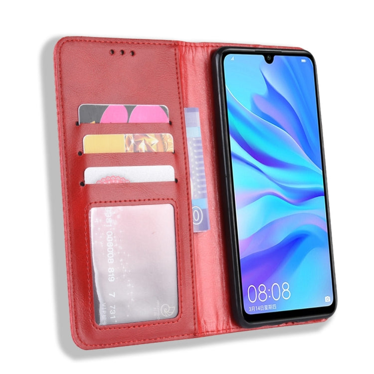 Magnetic Buckle Retro Crazy Horse Texture Horizontal Flip Leather Case for Huawei Honor 10i / 20i  , with Holder & Card Slots & Photo Frame