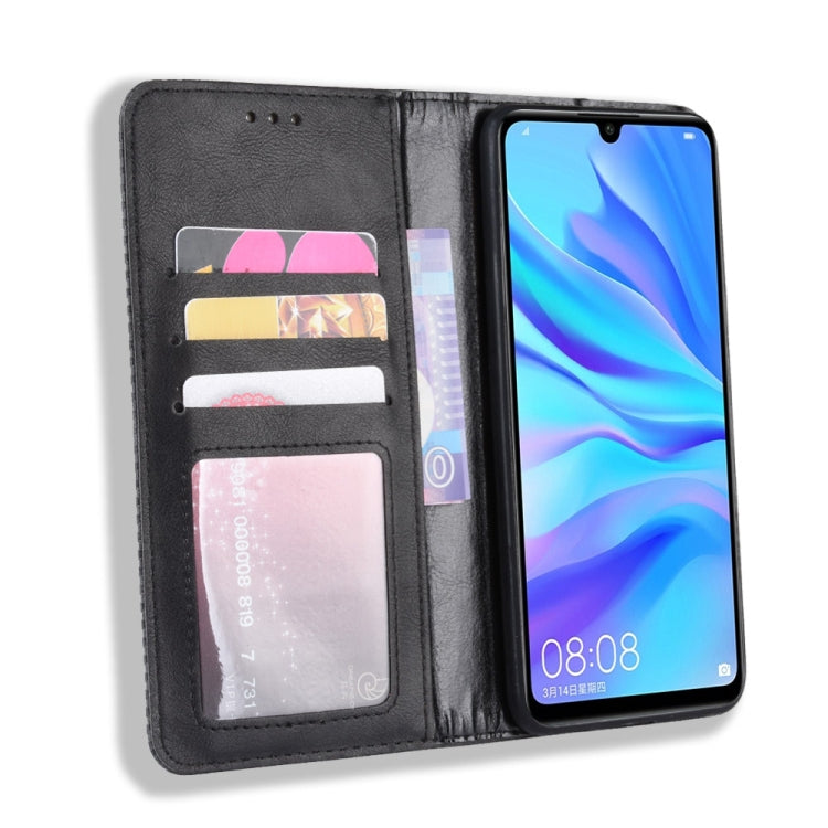 Magnetic Buckle Retro Crazy Horse Texture Horizontal Flip Leather Case for  Huawei Enjoy 9s (P Smart+ 2019)    , with Holder & Card Slots & Photo Frame