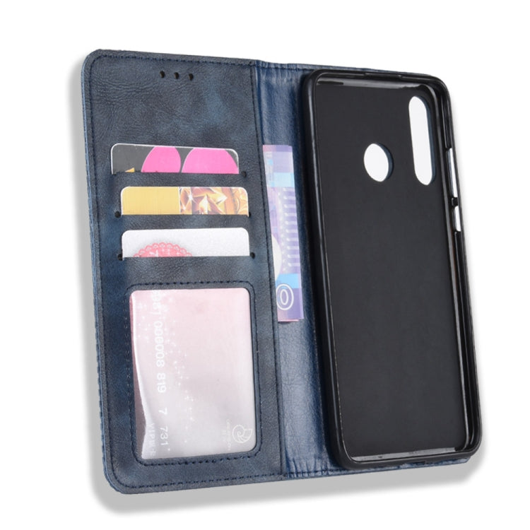Magnetic Buckle Retro Crazy Horse Texture Horizontal Flip Leather Case for  Huawei Enjoy 9s (P Smart+ 2019)    , with Holder & Card Slots & Photo Frame