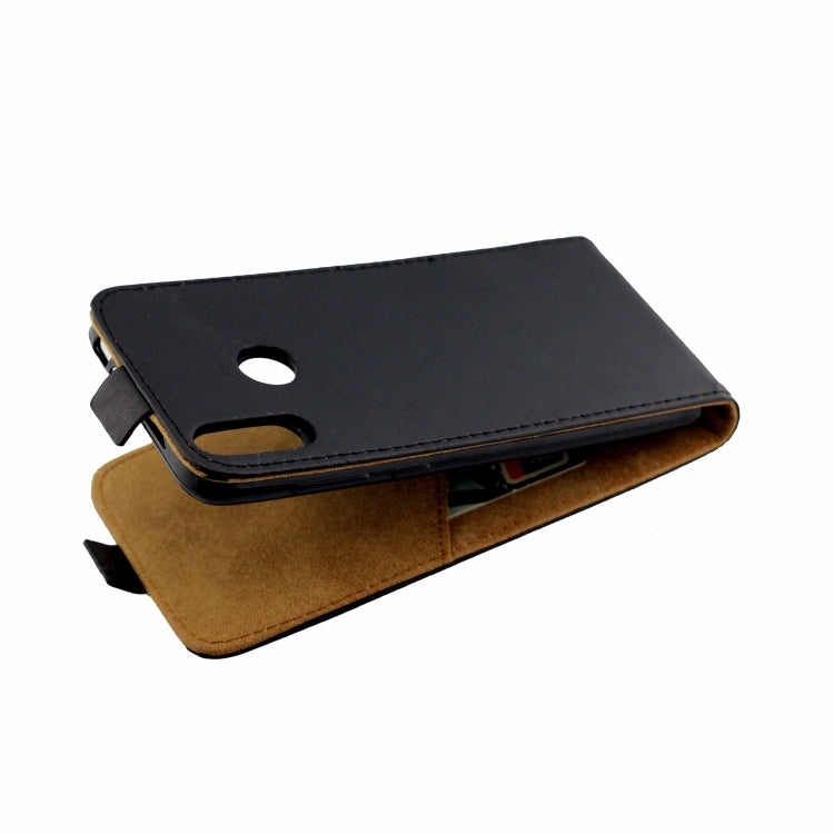 Business Style Vertical Flip TPU Leather Case  with Card Slot for Huawei Honor 8C(Black)