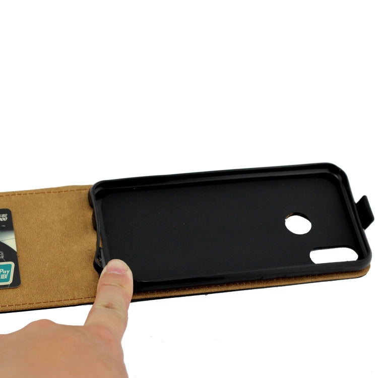 Business Style Vertical Flip TPU Leather Case  with Card Slot for Huawei P Smart+/nova 3i/(Black)