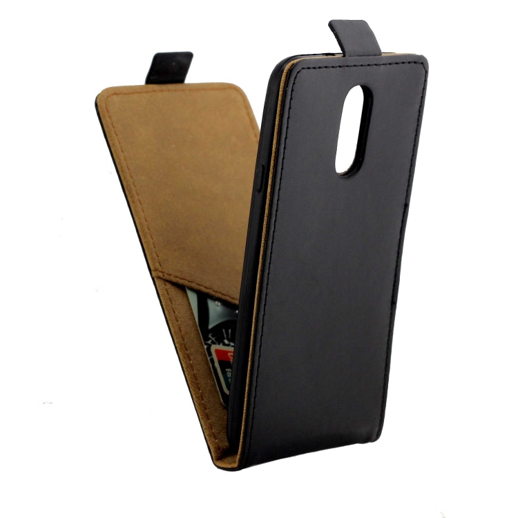 Business Style Vertical Flip TPU Leather Case with Card Slot for LG Q7 / Q7+(Black)