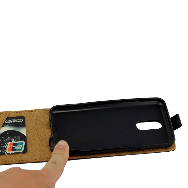 Business Style Vertical Flip TPU Leather Case with Card Slot for LG Q7 / Q7+(Black)