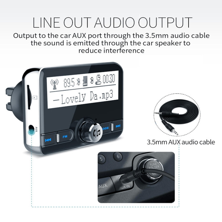 BC31 2.4 inch Large-screen Car Bluetooth Hands-free MP3 Bluetooth Cigarette Lighter Bluetooth FM Transmitter