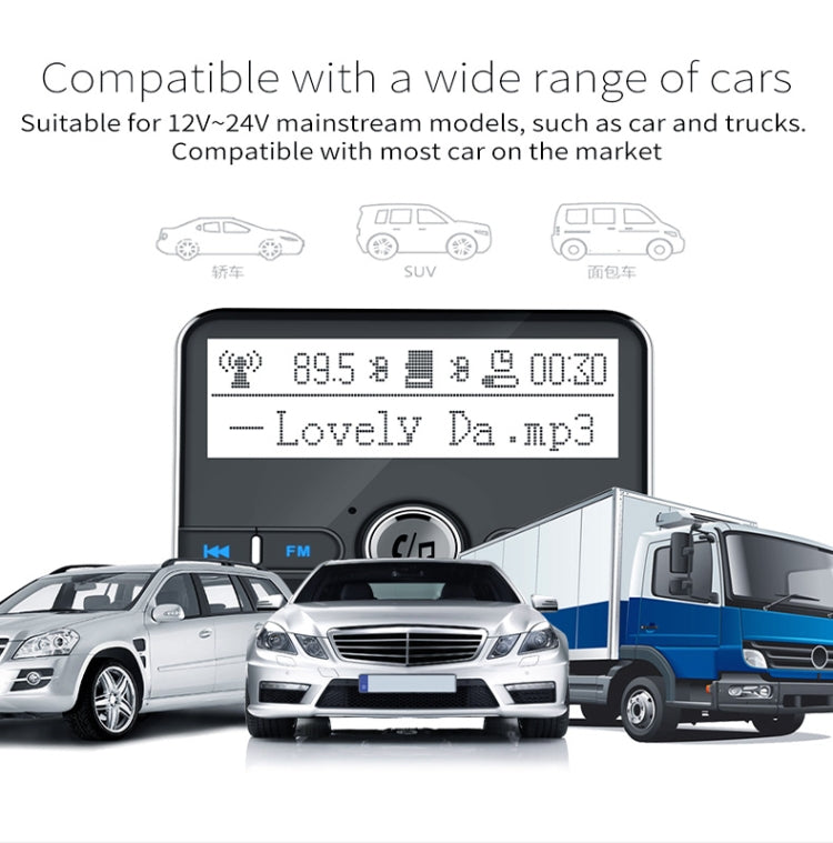 BC31 2.4 inch Large-screen Car Bluetooth Hands-free MP3 Bluetooth Cigarette Lighter Bluetooth FM Transmitter