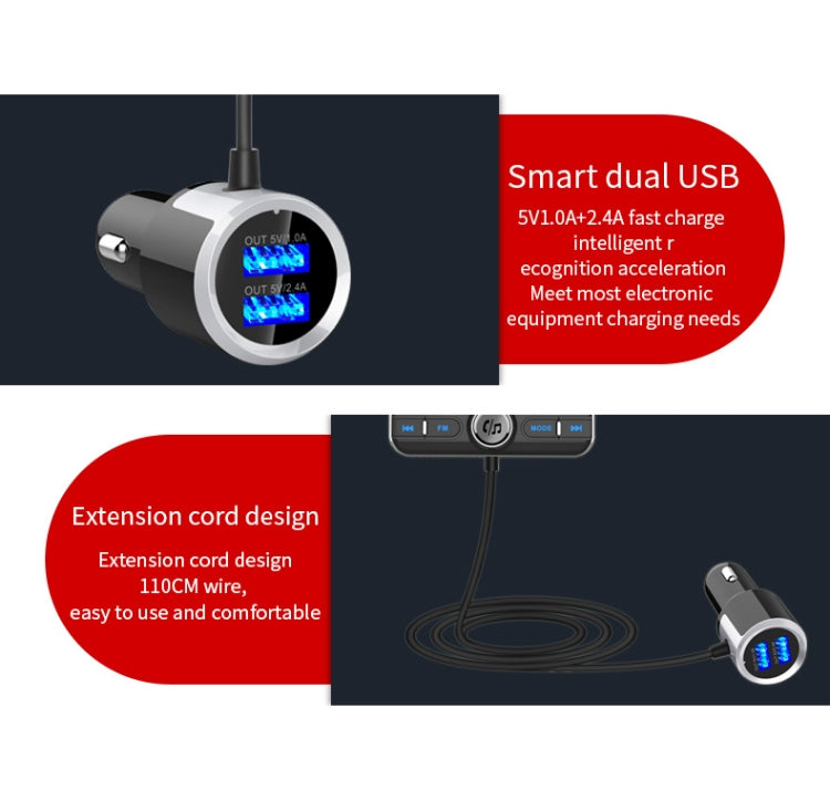 BC31 2.4 inch Large-screen Car Bluetooth Hands-free MP3 Bluetooth Cigarette Lighter Bluetooth FM Transmitter