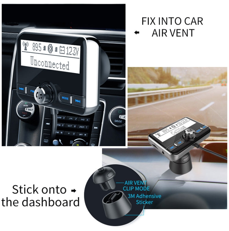 BC31 2.4 inch Large-screen Car Bluetooth Hands-free MP3 Bluetooth Cigarette Lighter Bluetooth FM Transmitter