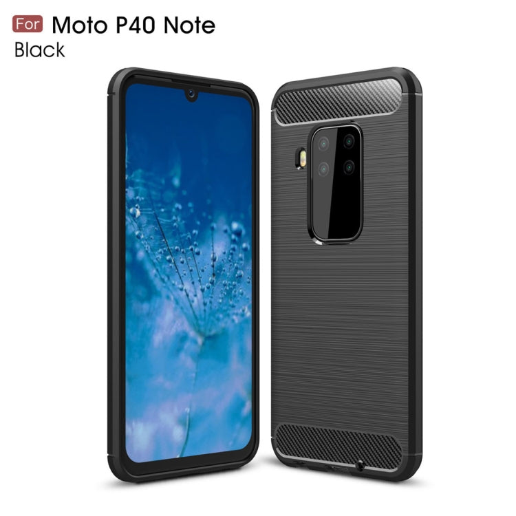 Brushed Texture Carbon Fiber TPU Case for Motorola MOTO P40 Note