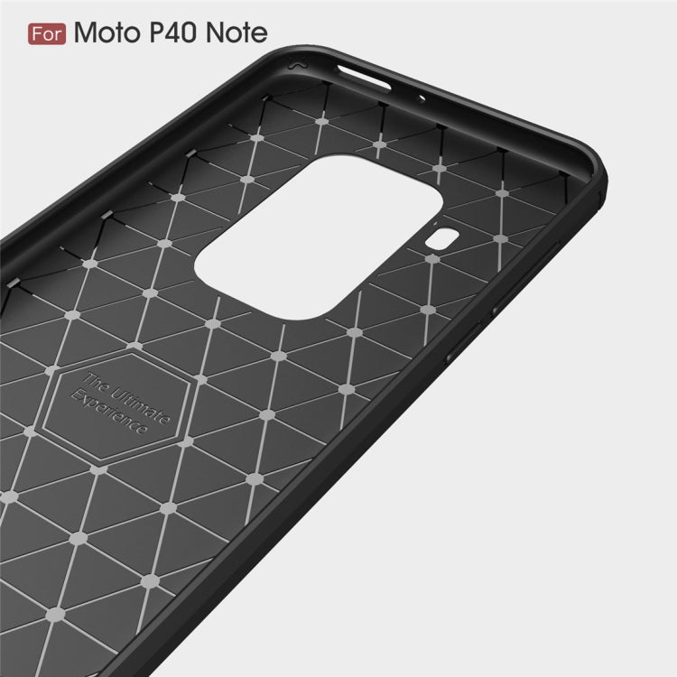 Brushed Texture Carbon Fiber TPU Case for Motorola MOTO P40 Note