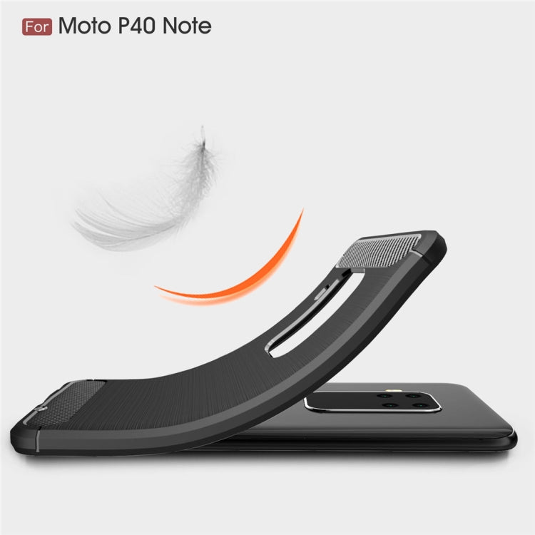 Brushed Texture Carbon Fiber TPU Case for Motorola MOTO P40 Note