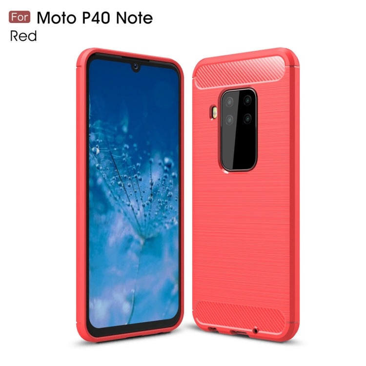 Brushed Texture Carbon Fiber TPU Case for Motorola MOTO P40 Note
