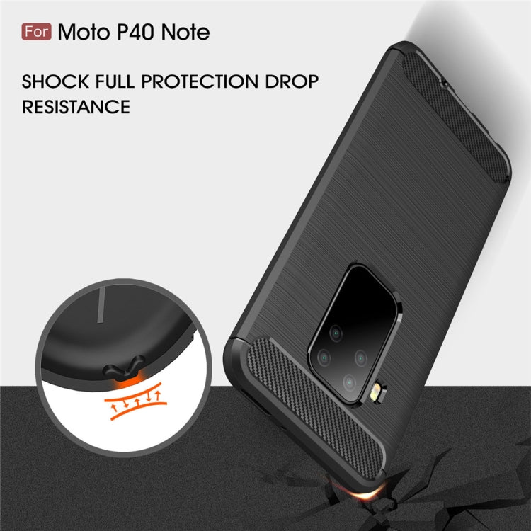 Brushed Texture Carbon Fiber TPU Case for Motorola MOTO P40 Note