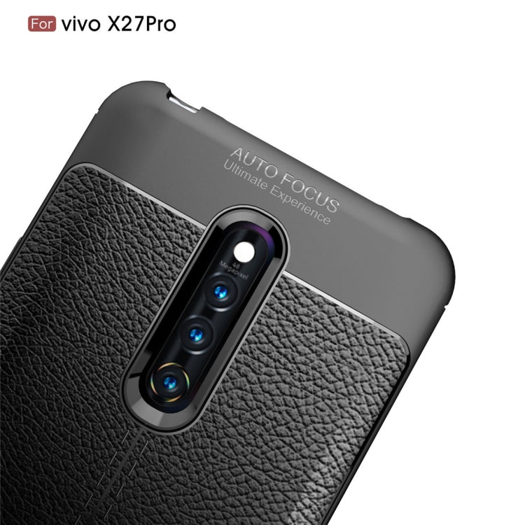 Litchi Texture TPU Shockproof Case for Vivo X27 Pro(Red)