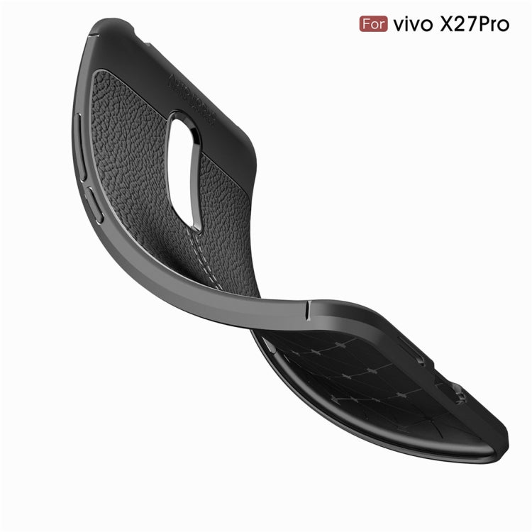 Litchi Texture TPU Shockproof Case for Vivo X27 Pro(Red)