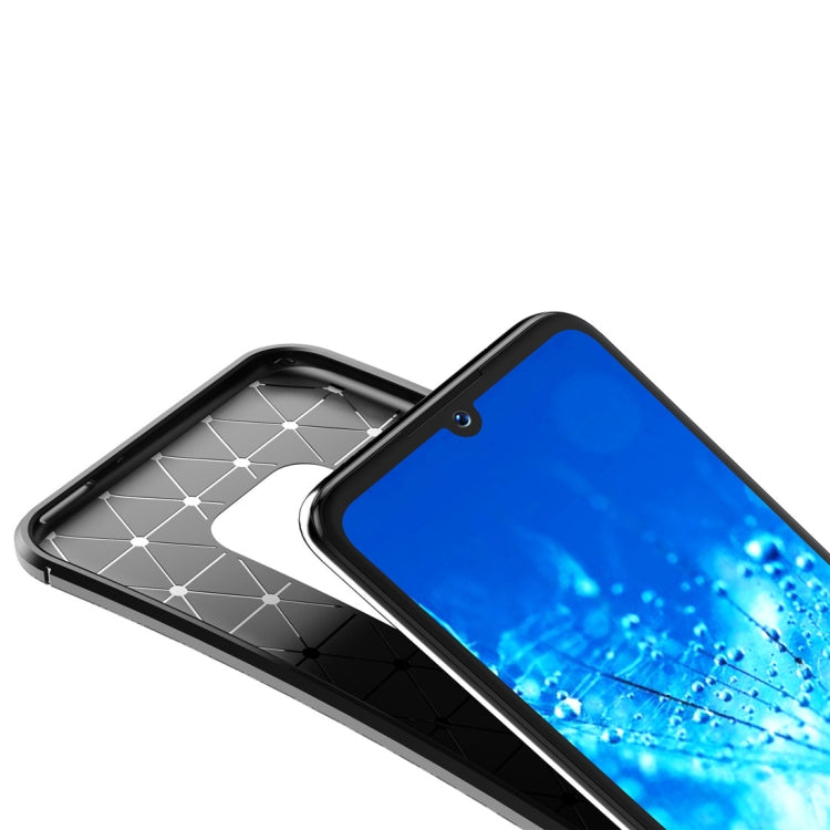 Beetle Series Carbon Fiber Texture Shockproof TPU Case for Motorola MOTO P40 Note(Black)