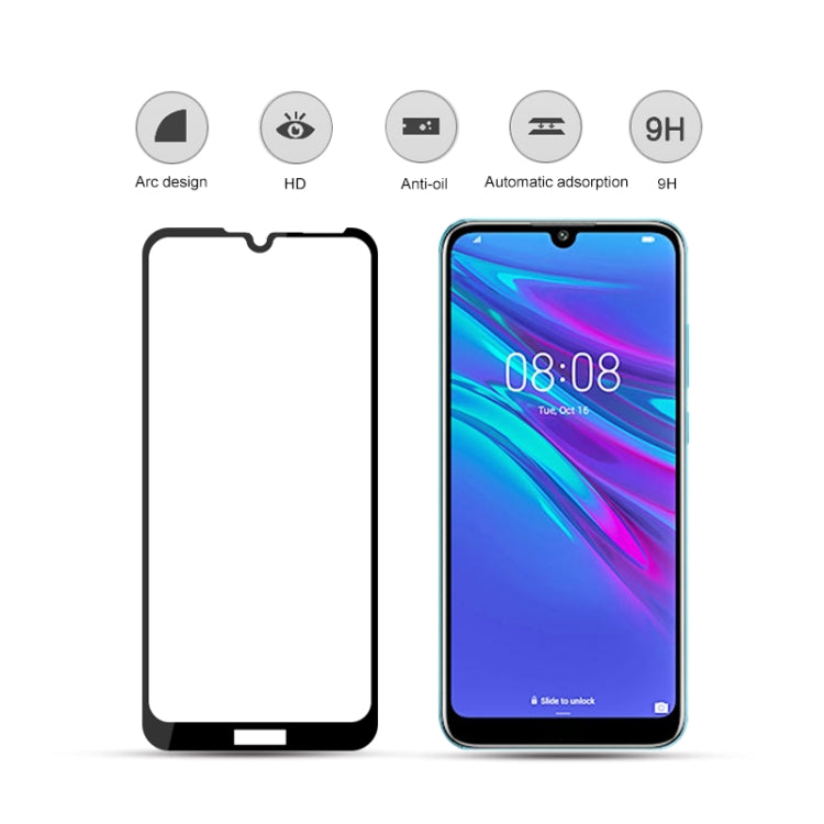 mocolo 0.33mm 9H 2.5D Silk Print Tempered Glass Film for Huawei Y6 2019 (Black)
