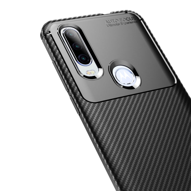 Beetle Series Carbon Fiber Texture Shockproof TPU Case for Motorola MOTO P40 Power