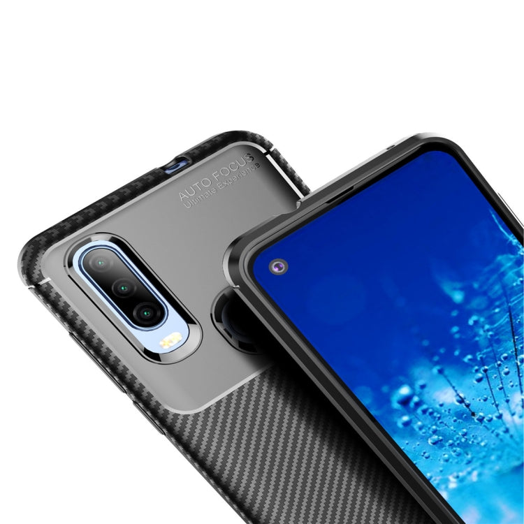 Beetle Series Carbon Fiber Texture Shockproof TPU Case for Motorola MOTO P40 Power