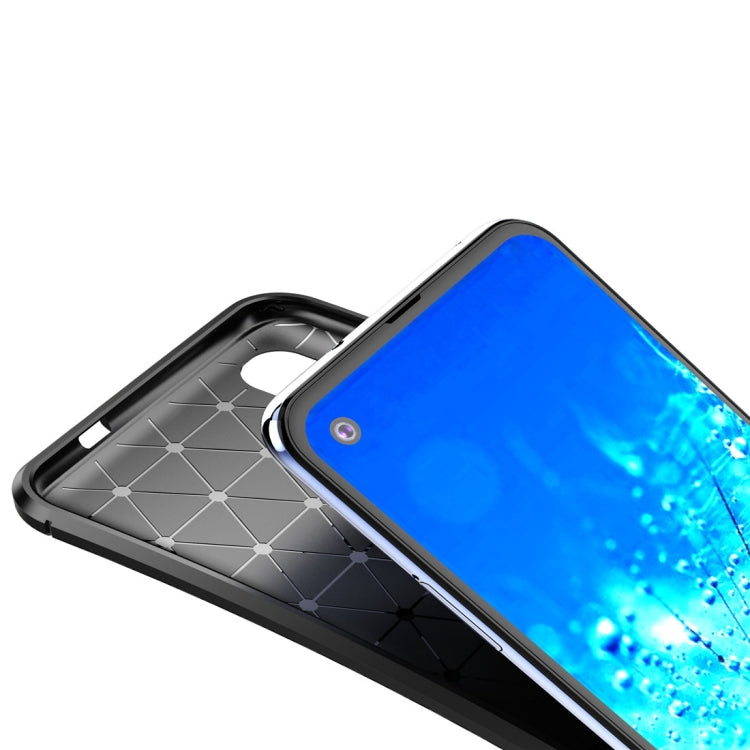 Beetle Series Carbon Fiber Texture Shockproof TPU Case for Motorola MOTO P40 Power