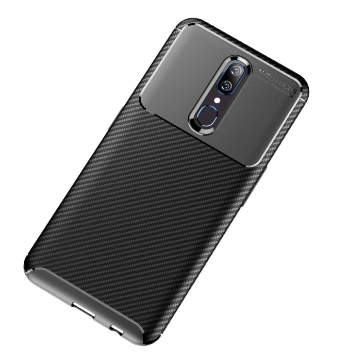 Beetle Series Carbon Fiber Texture Shockproof TPU Case for OPPO F11(Brown)