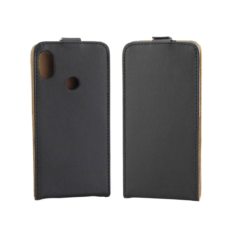 Vertical Flip TPU Leather Case with Card Slot for Xiaomi Redmi Note 5 Pro(Black)
