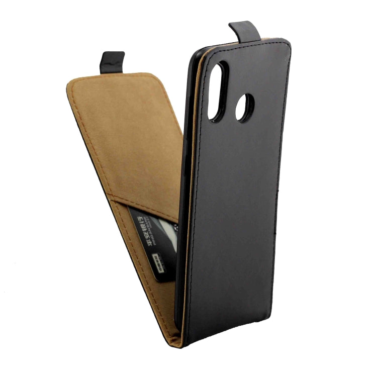 Business Style Vertical Flip TPU Leather Case  with Card Slot for Samsung Galaxy A30(black)