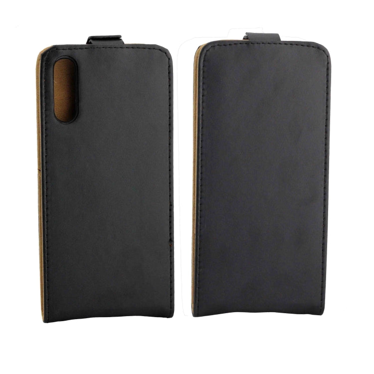 Business Style Vertical Flip TPU Leather Case  with Card Slot for Samsung Galaxy A50(black)