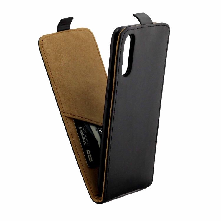 Business Style Vertical Flip TPU Leather Case  with Card Slot for Samsung Galaxy A50(black)