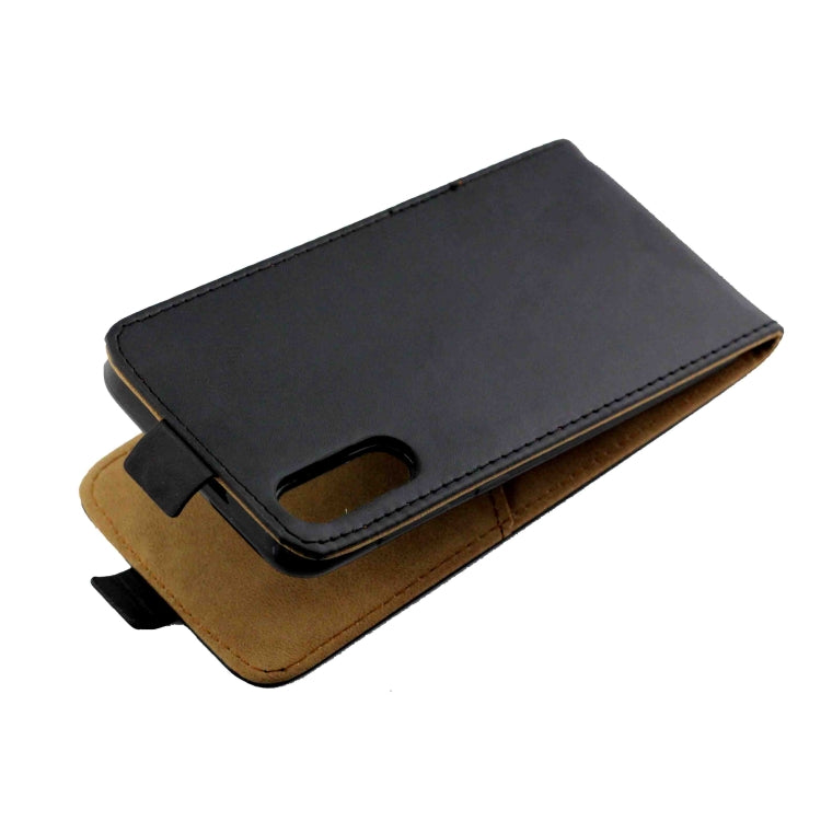 Business Style Vertical Flip TPU Leather Case  with Card Slot for Samsung Galaxy A50(black)