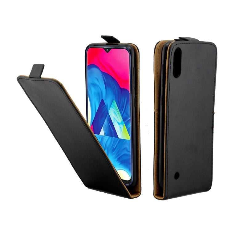 Business Style Vertical Flip TPU Leather Case  with Card Slot for Samsung Galaxy M10(black)