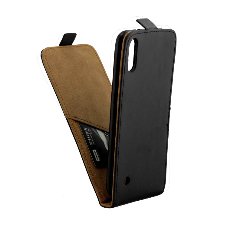 Business Style Vertical Flip TPU Leather Case  with Card Slot for Samsung Galaxy M10(black)