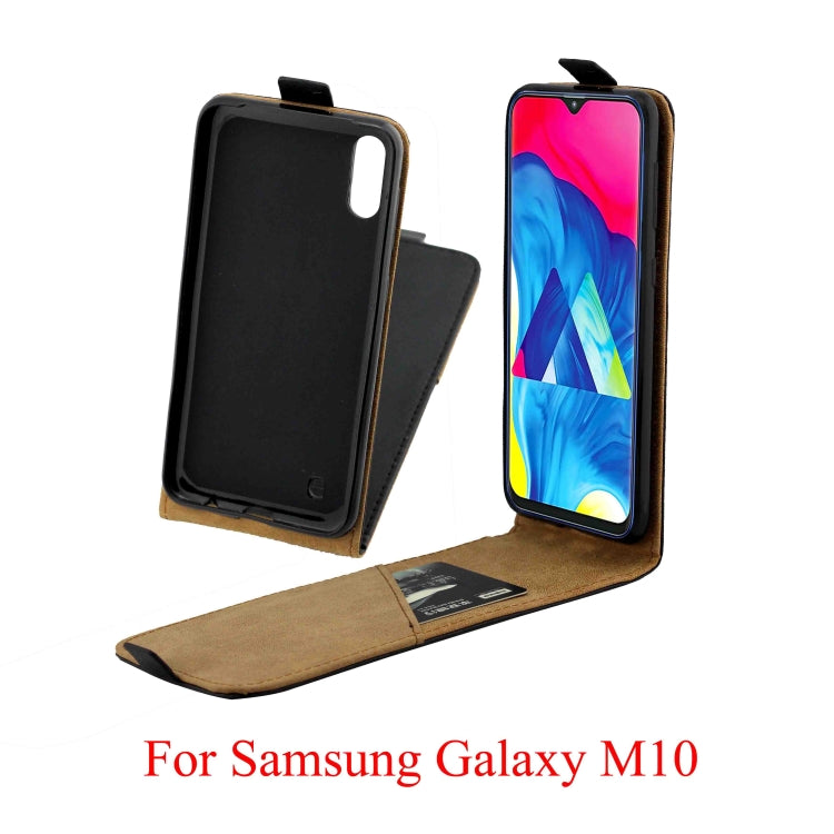 Business Style Vertical Flip TPU Leather Case  with Card Slot for Samsung Galaxy M10(black)