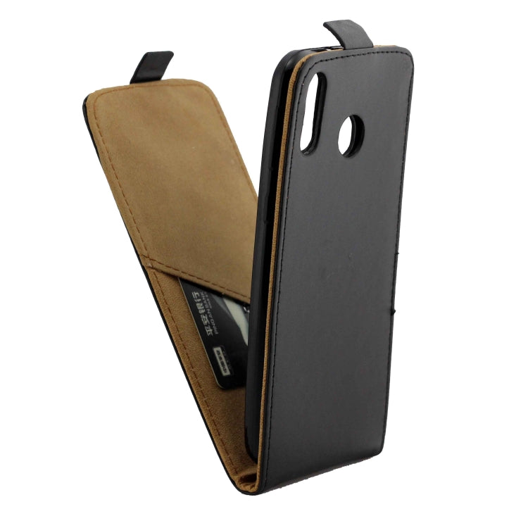 Business Style Vertical Flip TPU Leather Case  with Card Slot for Samsung Galaxy M20(black)