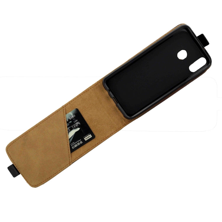 Business Style Vertical Flip TPU Leather Case  with Card Slot for Samsung Galaxy M20(black)