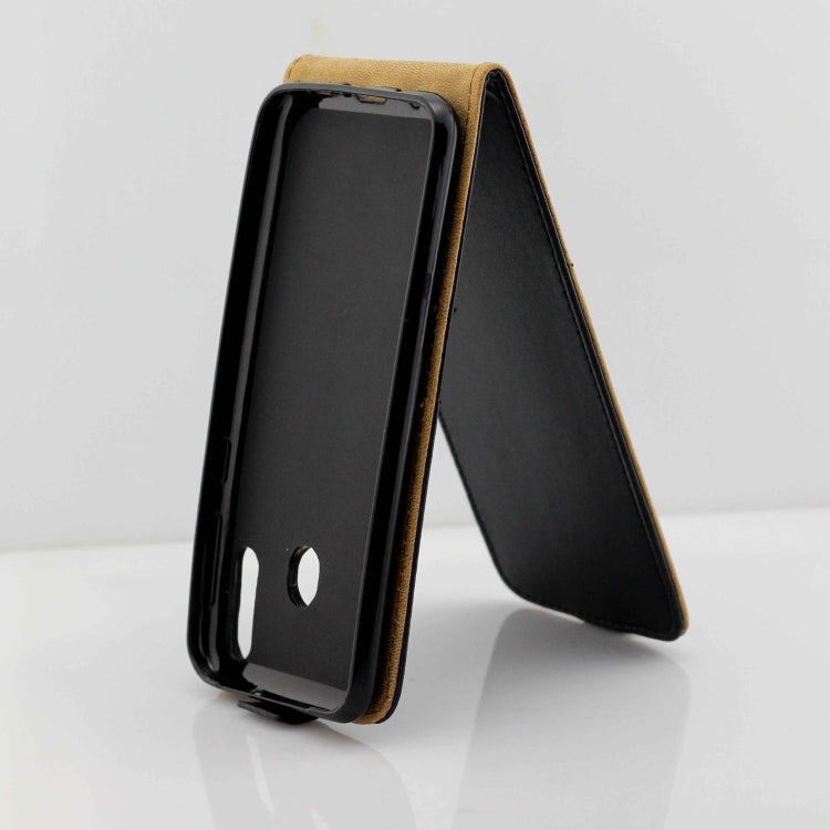 Business Style Vertical Flip TPU Leather Case  with Card Slot for Samsung Galaxy M20(black)