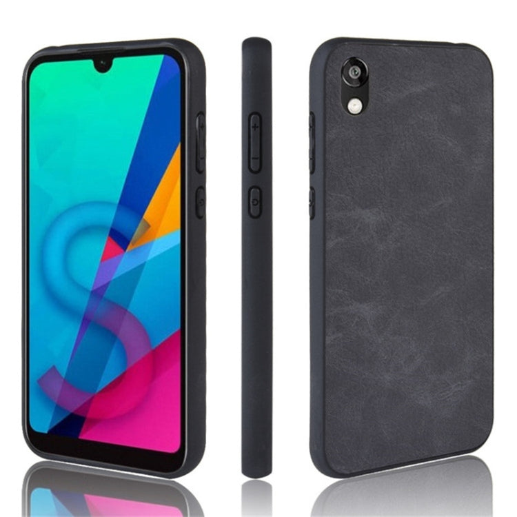 Shockproof Sheep Skin PC + PU + TPU Case for Huawei Y5 2019(Black)