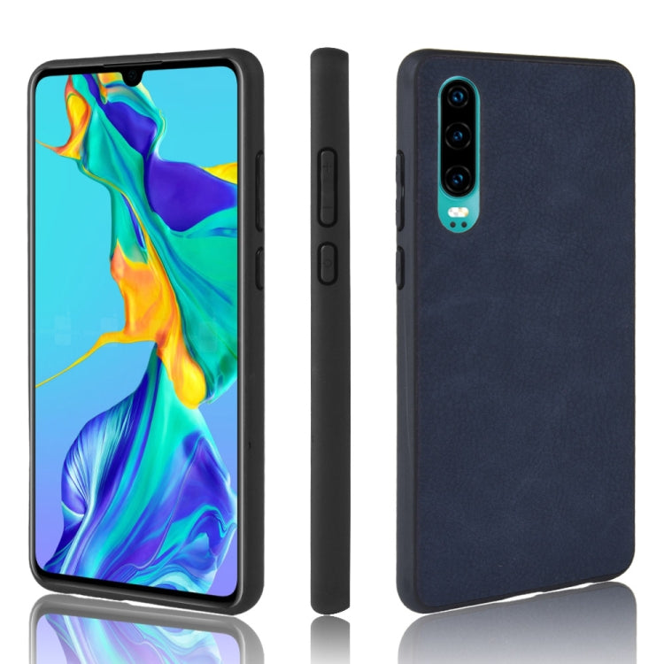 Shockproof Sheep Skin PC + PU + TPU Case for Huawei P30(Blue)