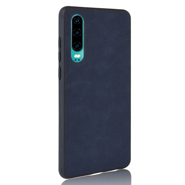 Shockproof Sheep Skin PC + PU + TPU Case for Huawei P30(Blue)