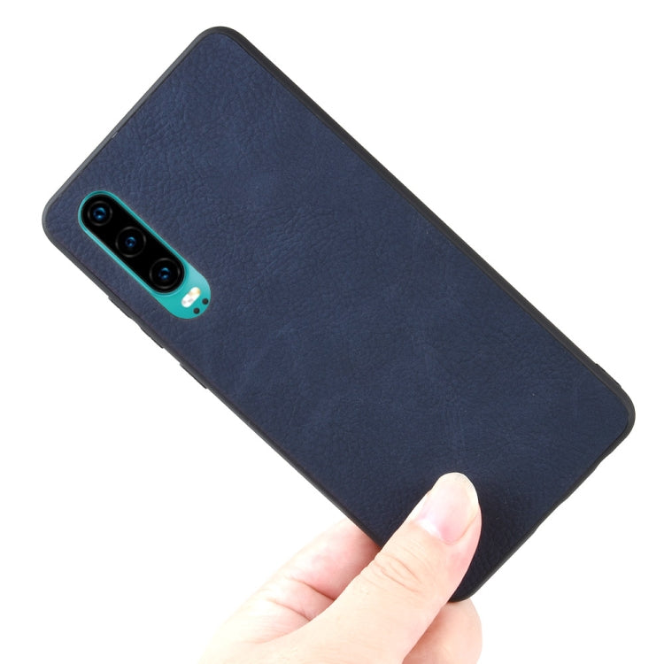Shockproof Sheep Skin PC + PU + TPU Case for Huawei P30(Blue)