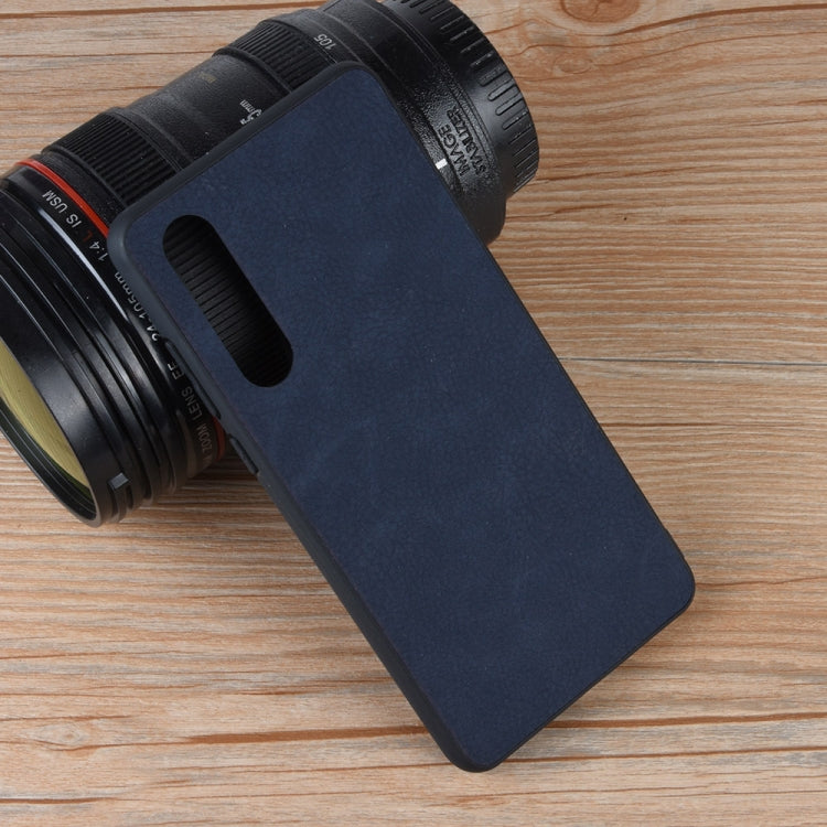 Shockproof Sheep Skin PC + PU + TPU Case for Huawei P30(Blue)