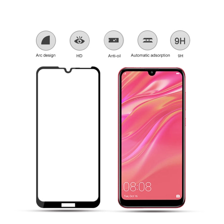 mocolo 0.33mm 9H 2.5D Full Glue Silk Print Tempered Glass Film for Huawei Y7 2019 / Enjoy 9 (Black)