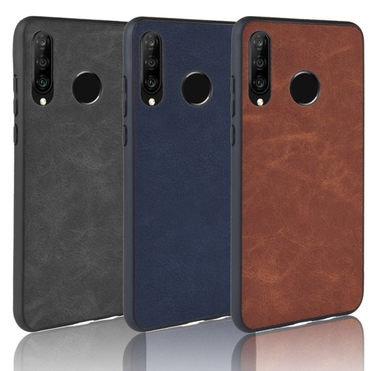 Shockproof Sheep Skin PC + PU + TPU Case for Huawei P30 Lite/Nova 4e(Blue)